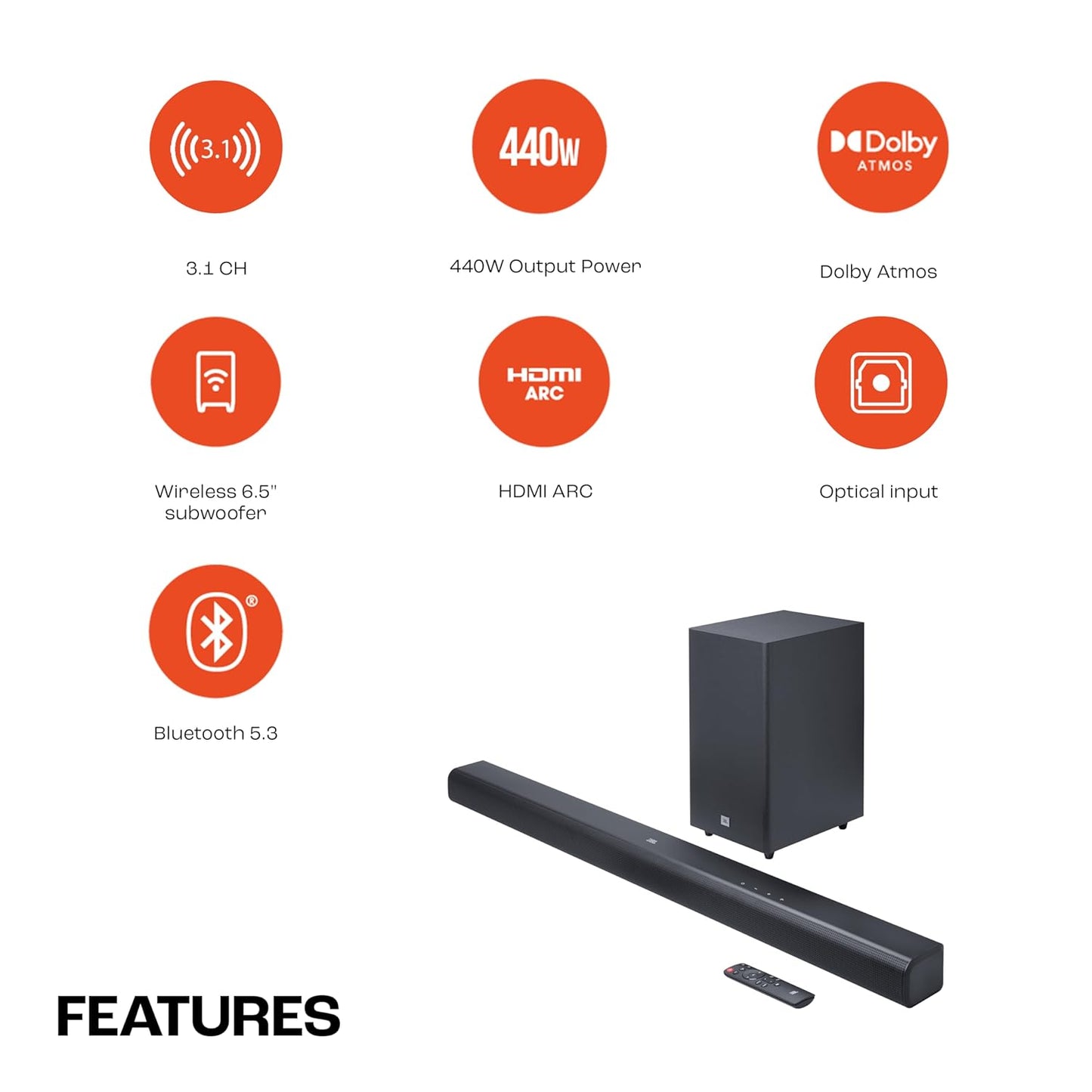 JBL Cinema SB590 Deep Bass, Dolby Atmos Soundbar