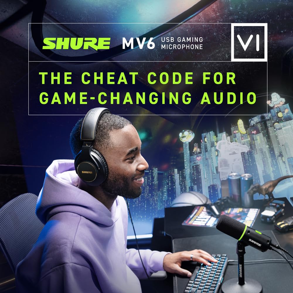 Shure MV6 Dynamic USB Gaming Microphone for Gaming & Streaming (New, Just Unboxed)
