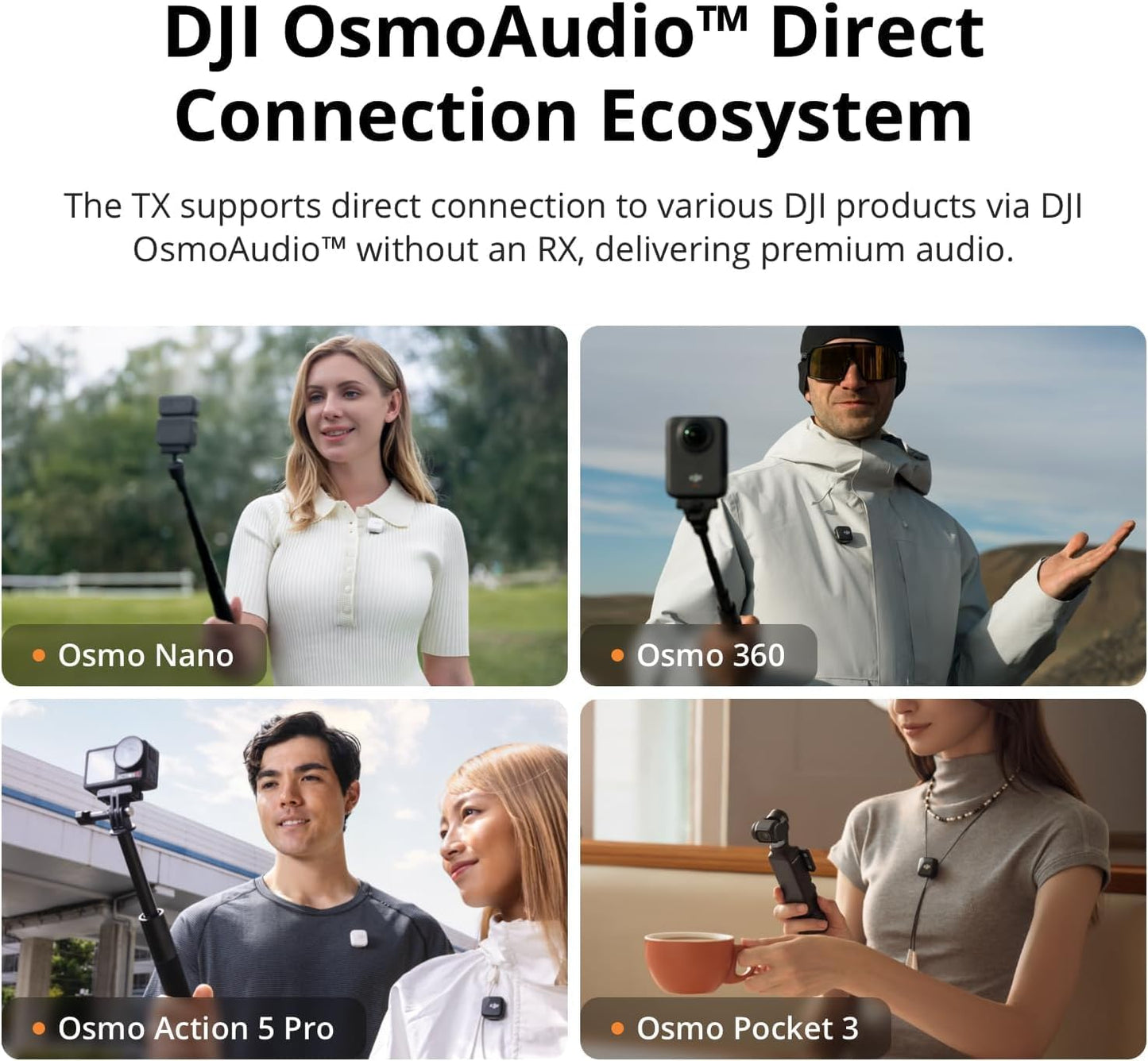 DJI Mic Mini Wireless Lavalier Microphone (2 TX) + 1 Mobile RX | Seal Pack