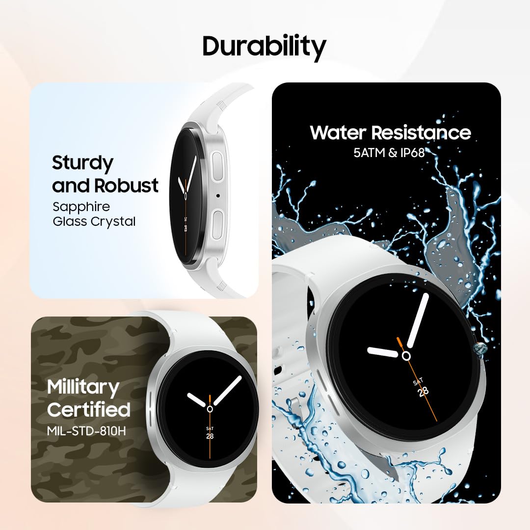 Samsung Galaxy Watch8 (44mm, LTE, Silver) | Dual GPS | Sapphire Glass