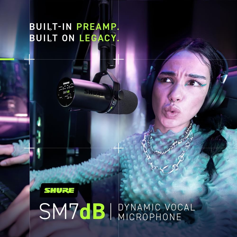 Shure SM7dB Dynamic Vocal Microphone with Built-in Preamp (Open Box)