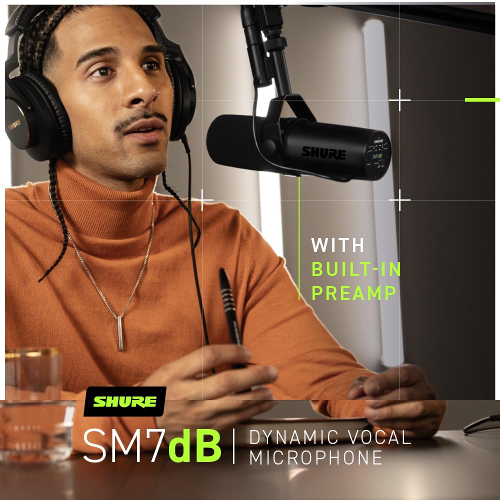 Shure SM7dB Dynamic Vocal Microphone with Built-in Preamp (Open Box)
