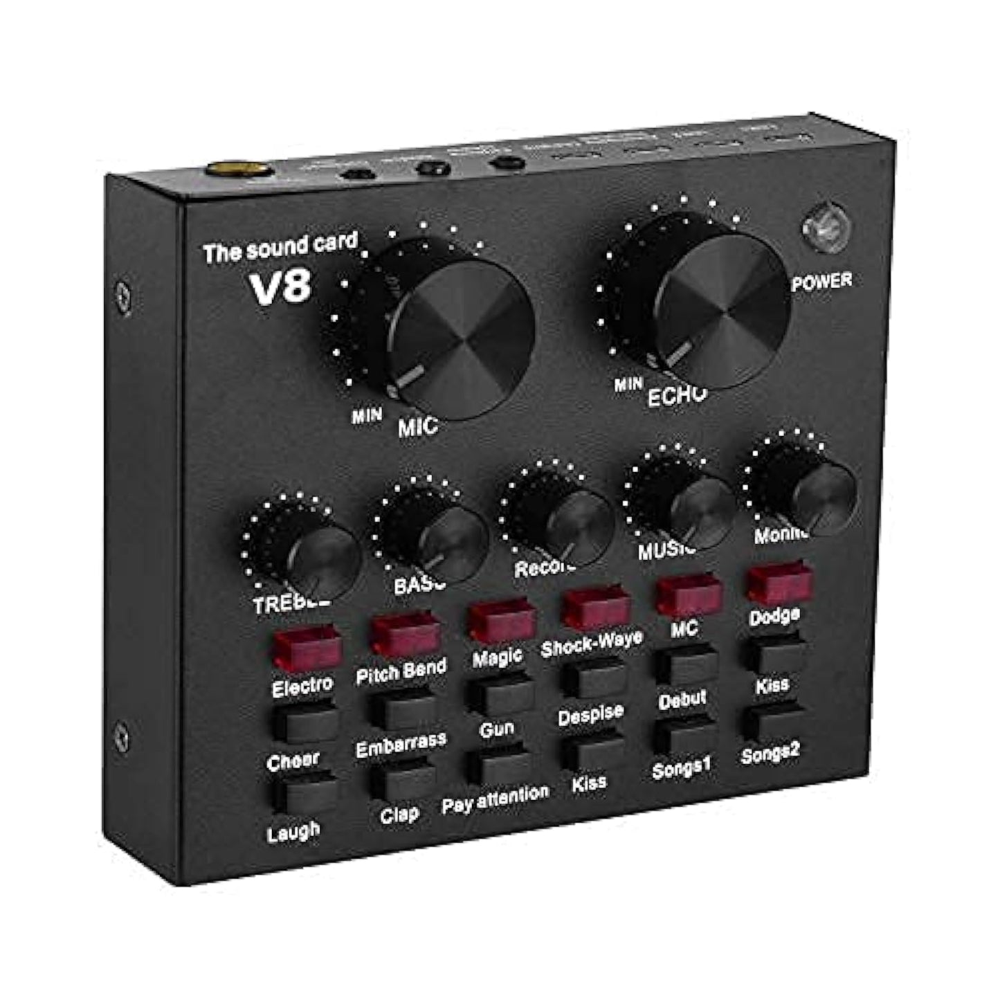 CEZO V8 Portable Audio Mixer Bluetooth Sound Card, Black | New