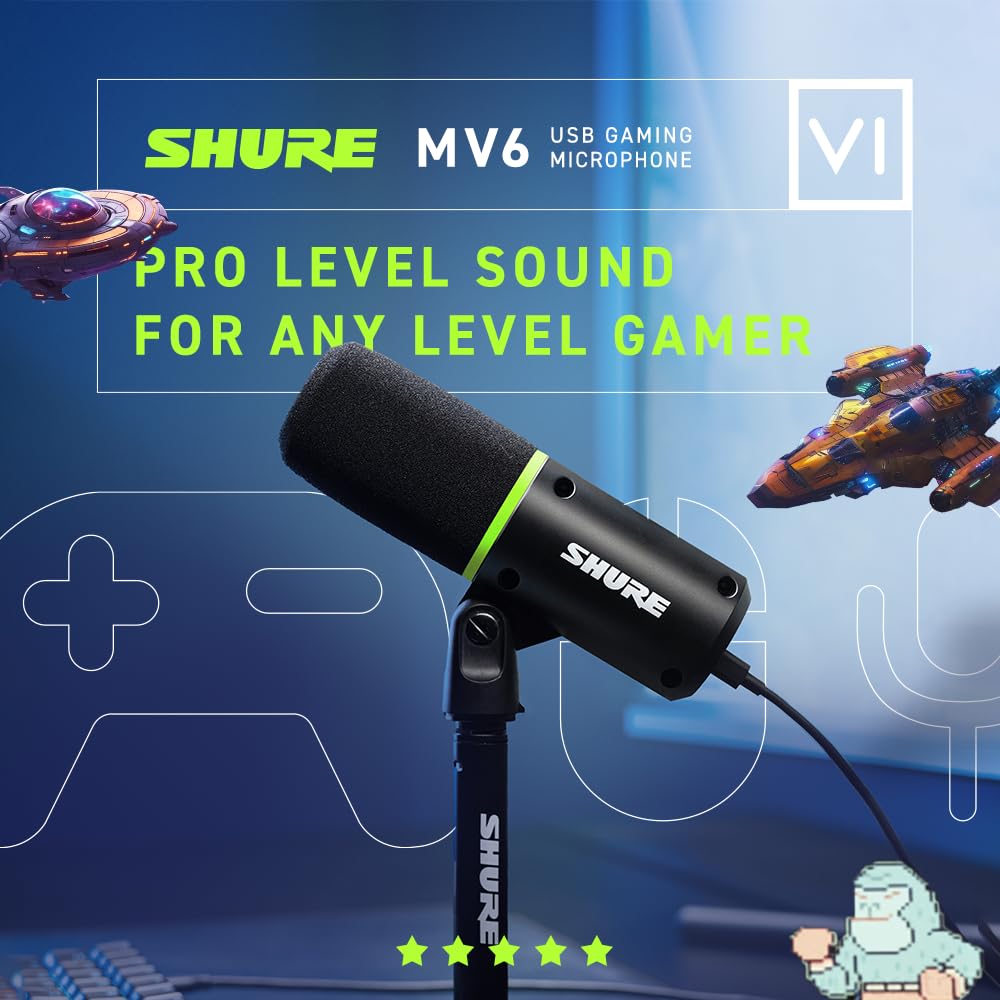 Shure MV6 Dynamic USB Gaming Microphone for Gaming & Streaming (New, Just Unboxed)