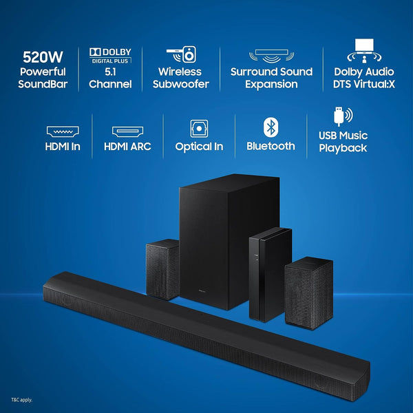 SAMSUNG (HW-B67E/XL) 9 speakers Wireless Subwoofer, Dolby Digital and ...