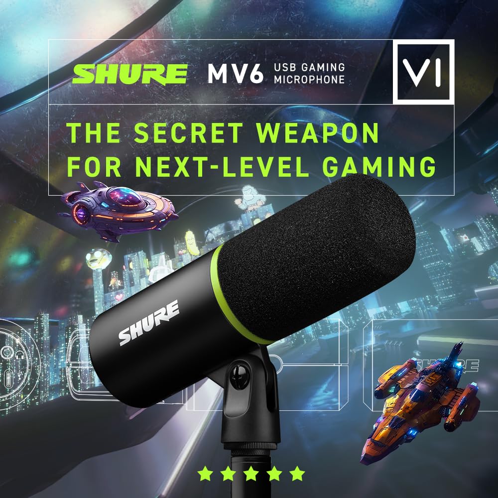 Shure MV6 Dynamic USB Gaming Microphone for Gaming & Streaming (New, Just Unboxed)