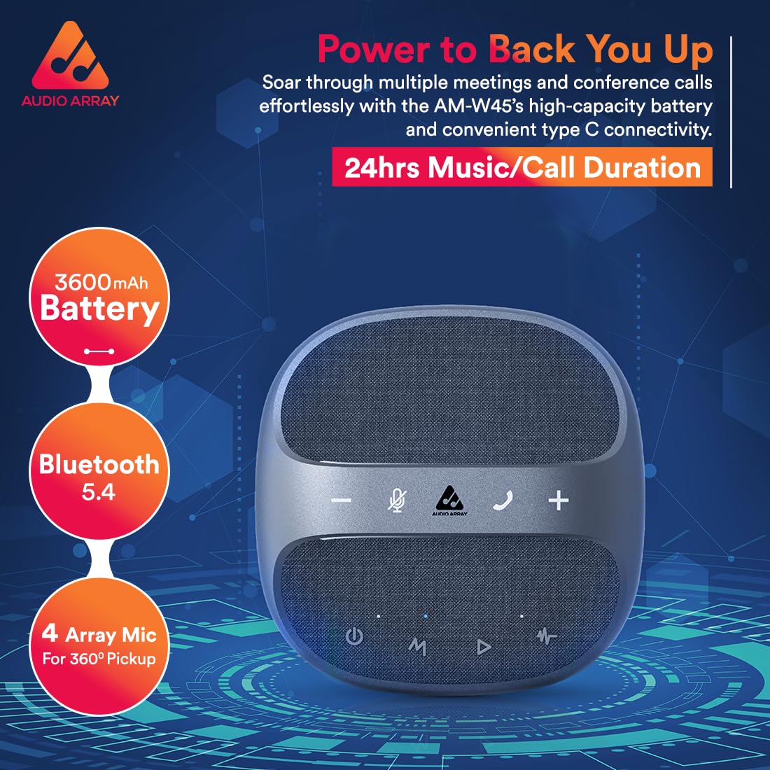 Audio Array AM-W45 Bluetooth USB Conference Speakerphone – Open Box