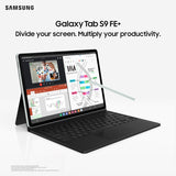 Samsung Galaxy Tab S9 FE+ (12.4 inch) Display, RAM 12GB, ROM 256 GB Expandable, S Pen in-Box, WiFi IP68 Tablet, Gray