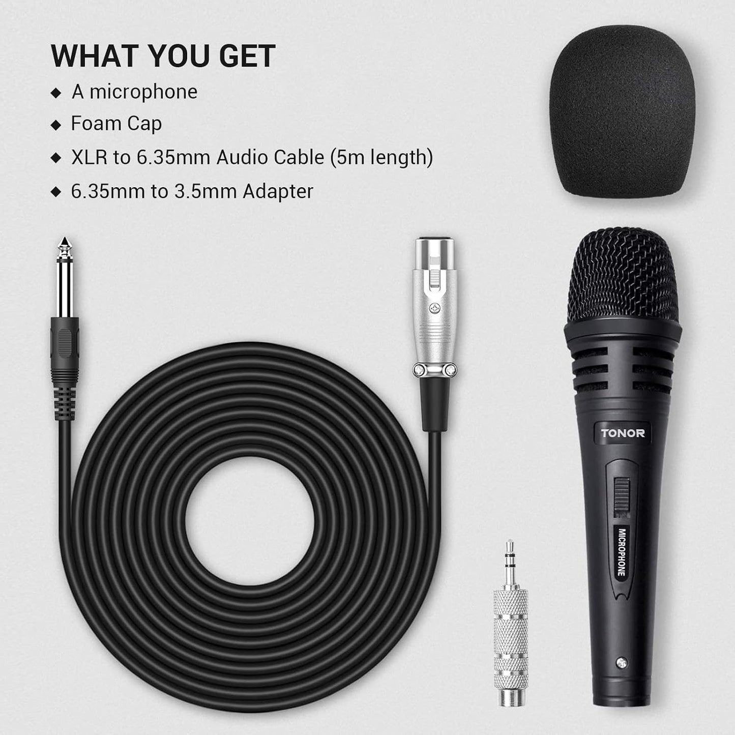 TONOR Dynamic Karaoke Microphone with 4.5 m XLR Cable – Unboxed