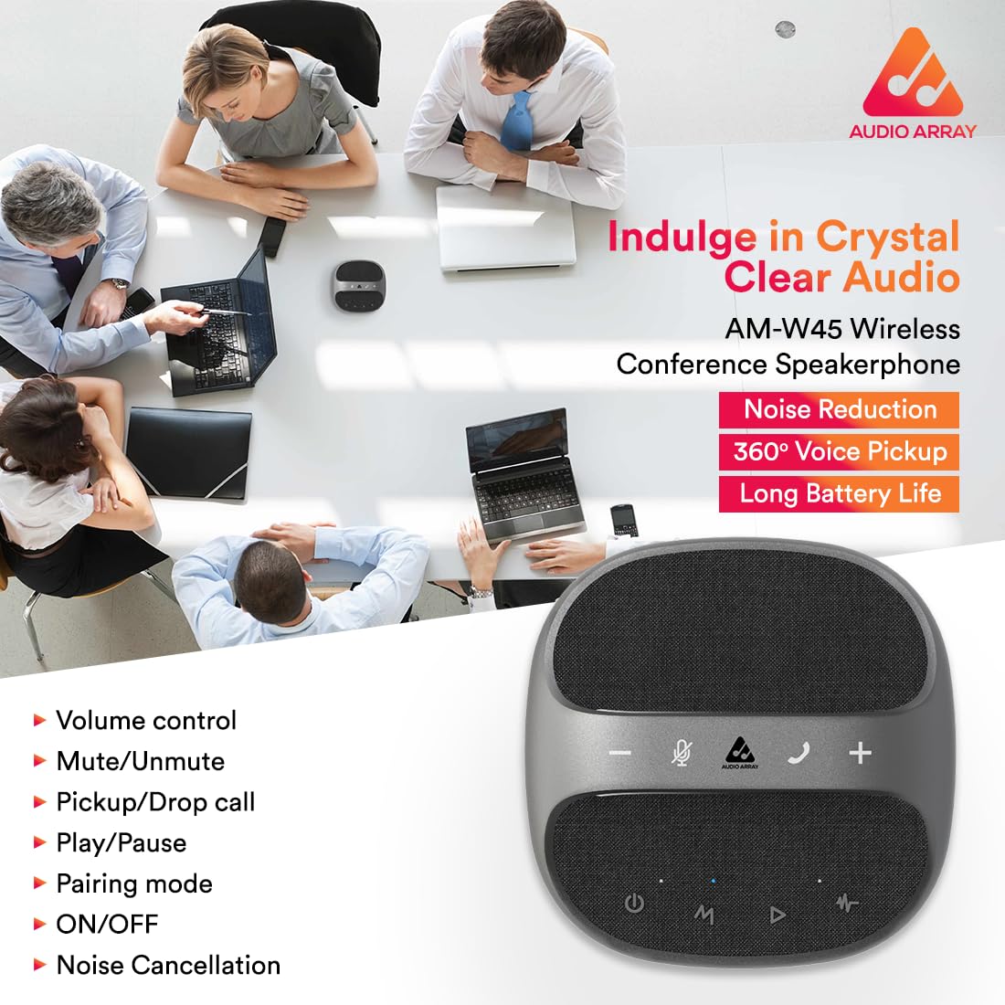 Audio Array AM-W45 Bluetooth USB Conference Speakerphone – Open Box