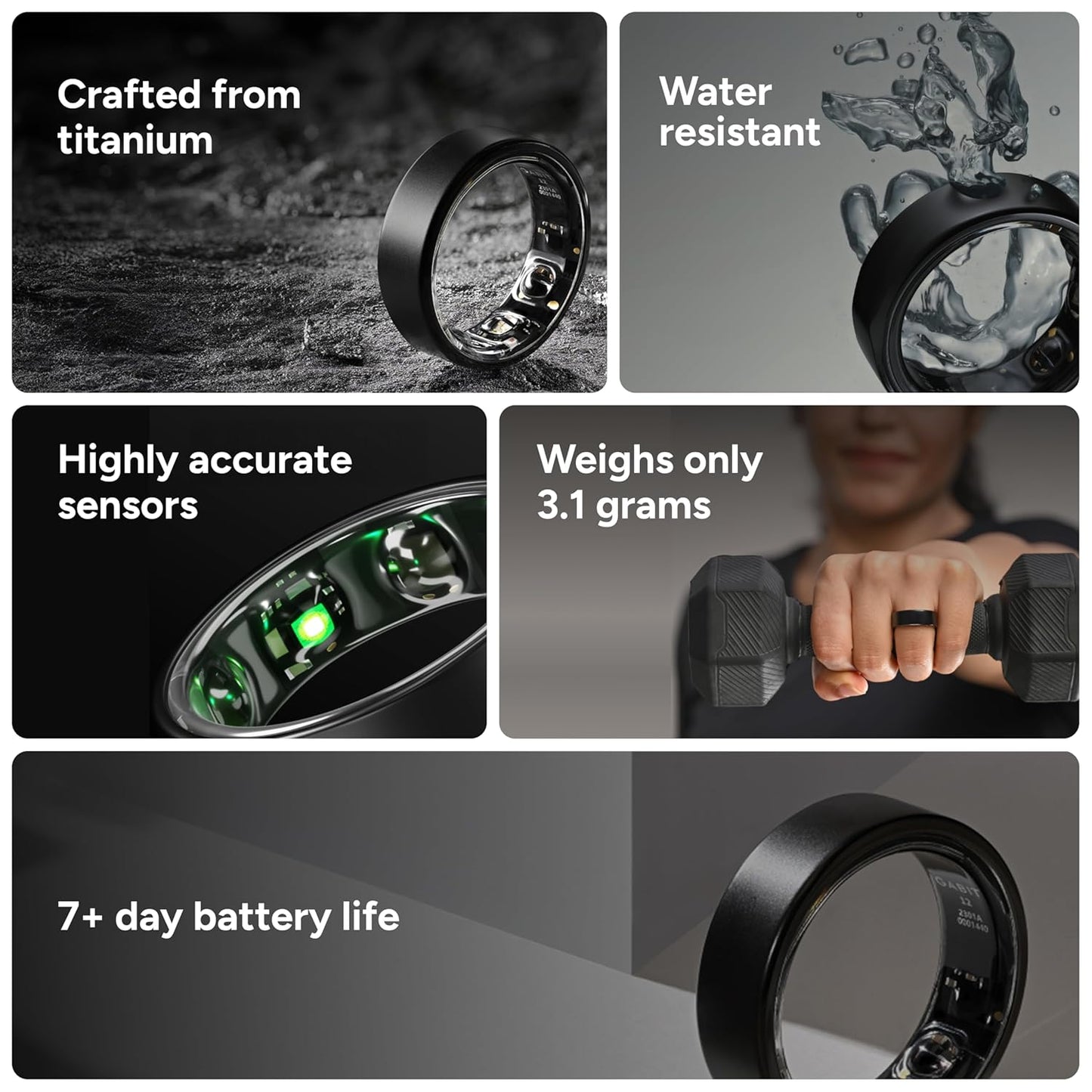 Gabit Smart Ring | Sleep, Fitness, Nutrition, Stress |