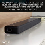 Sony HT-A3000 A Series Premium Soundbar 3.1Ch With Dolby Atmos