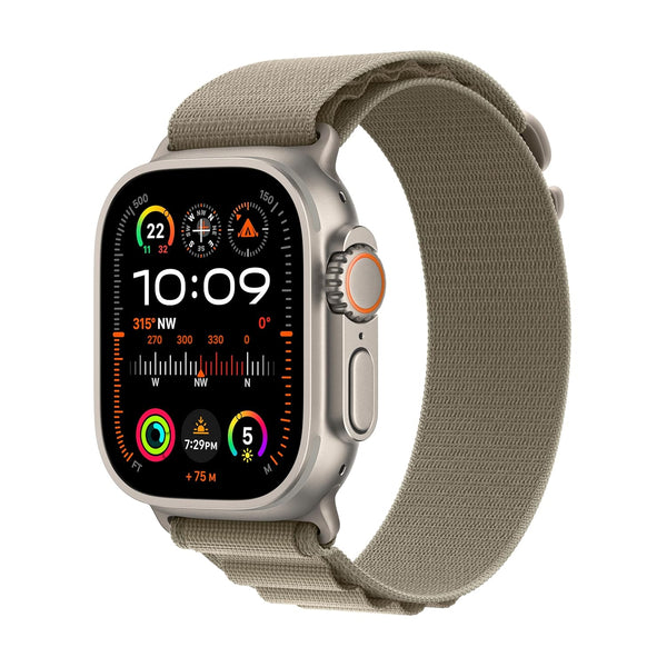 Apple Watch Ultra 2 49mm Titanium with Olive Green Alpine Loop