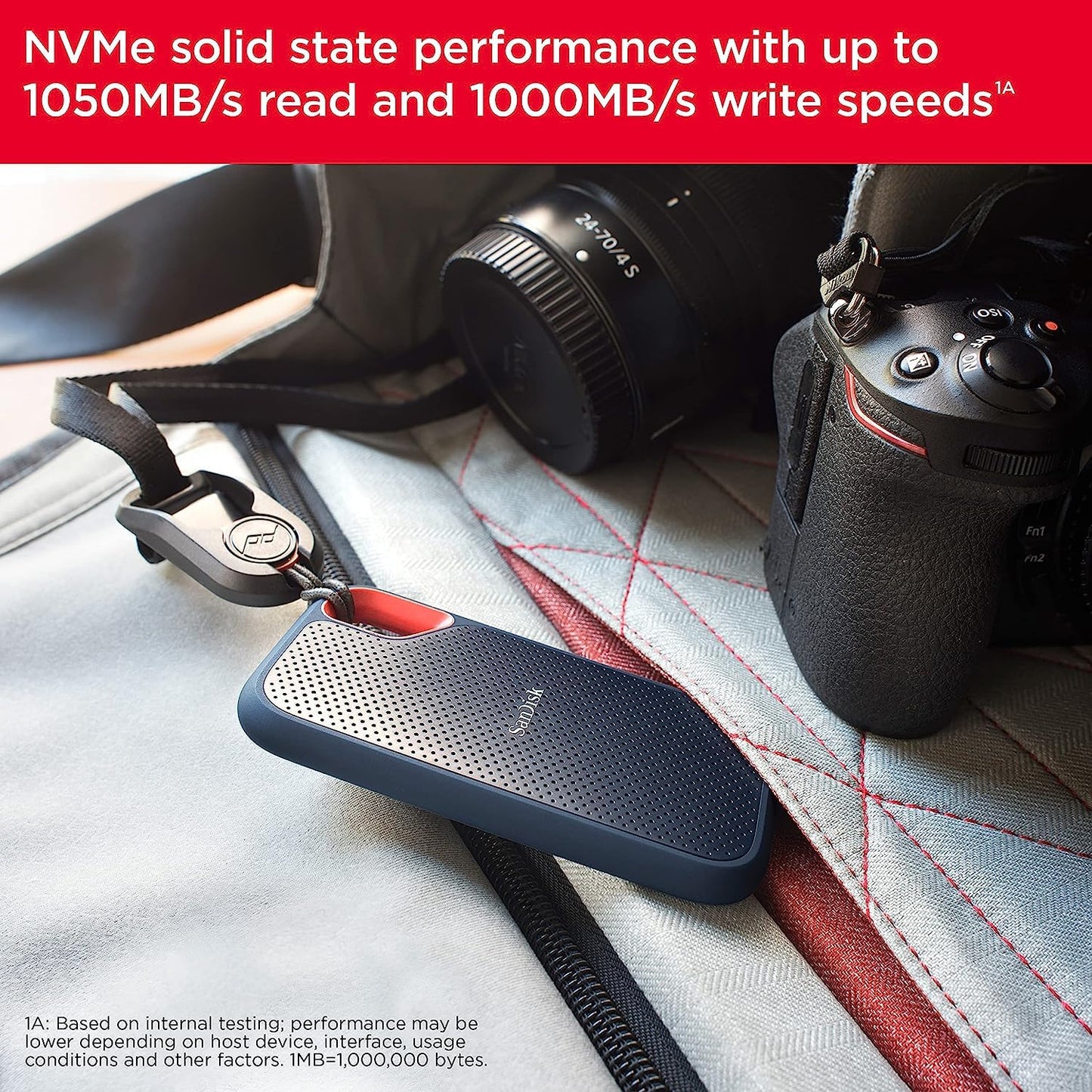 SANDISK Extreme 1TB Portable External SSD, 1050MB/s