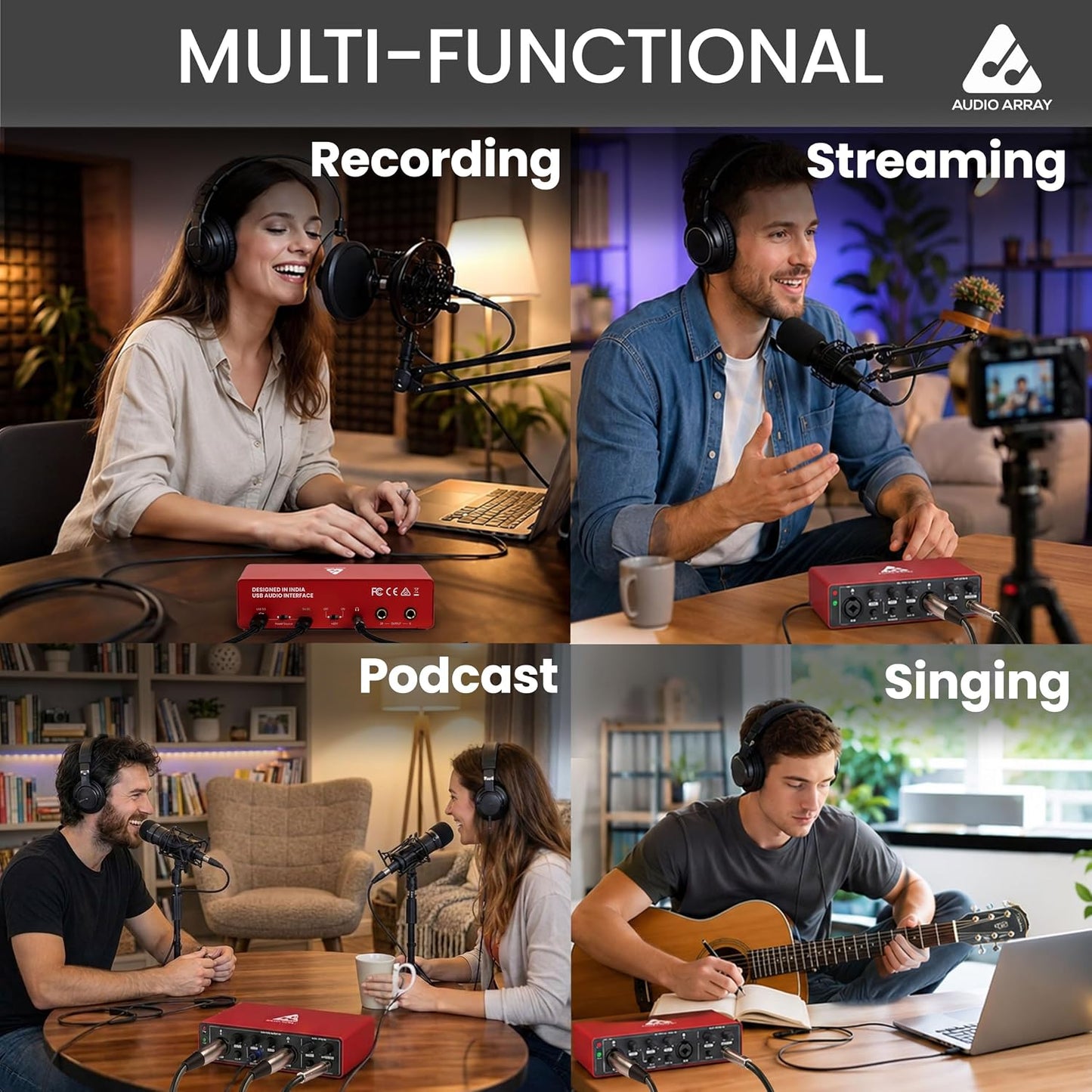 Audio Array AI-04 Gen 3 Audio Interface – Red, Unboxed