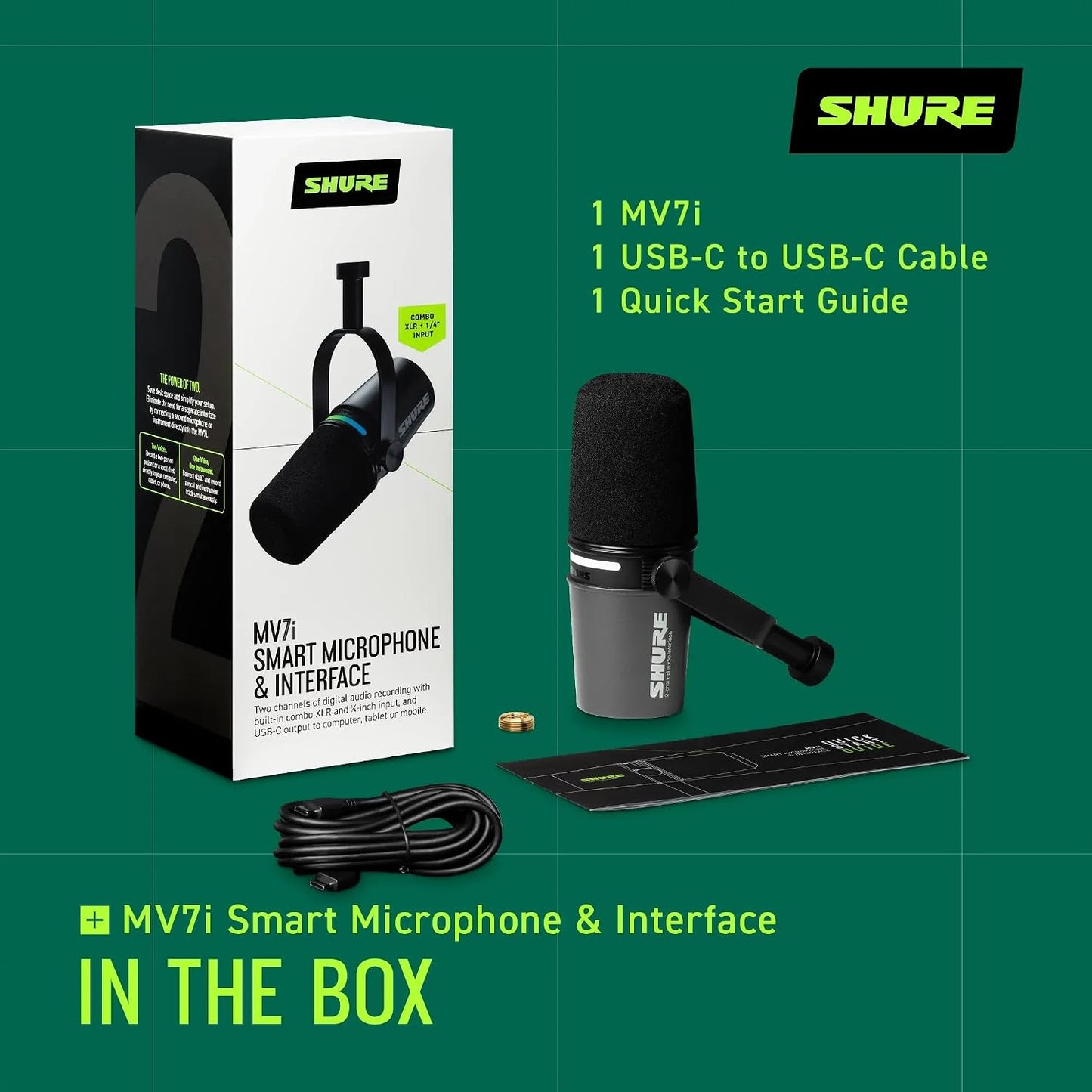 Shure MV7i Smart Microphone with Built-in Audio Interface (New, Just Unboxed)
